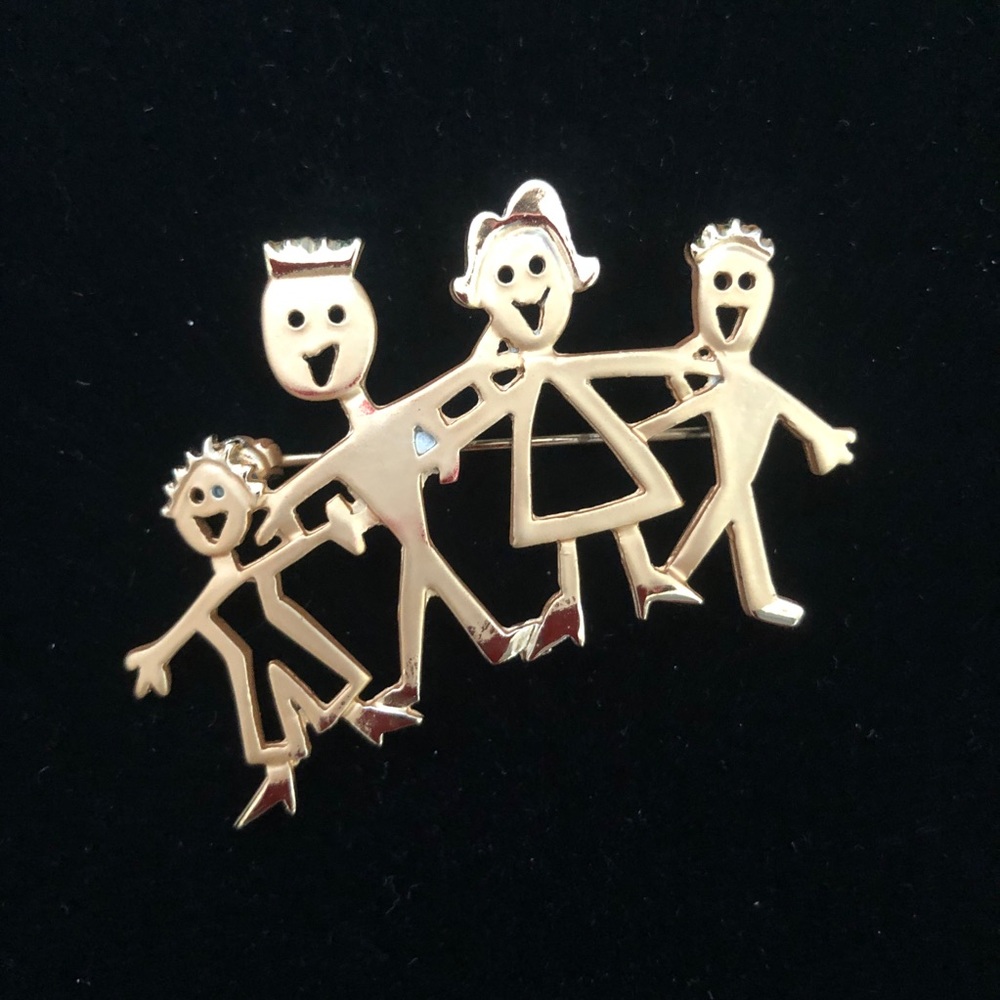 Gold tone family pin